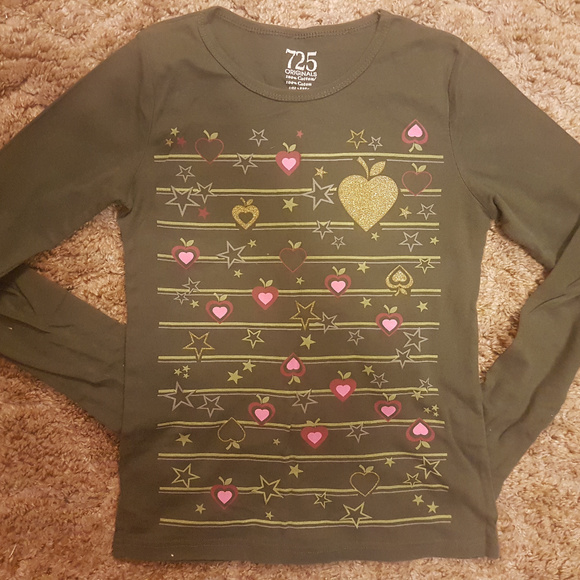 4/$20 | Heart Apple with Stars Long Sleeve Shirt - Picture 1 of 4